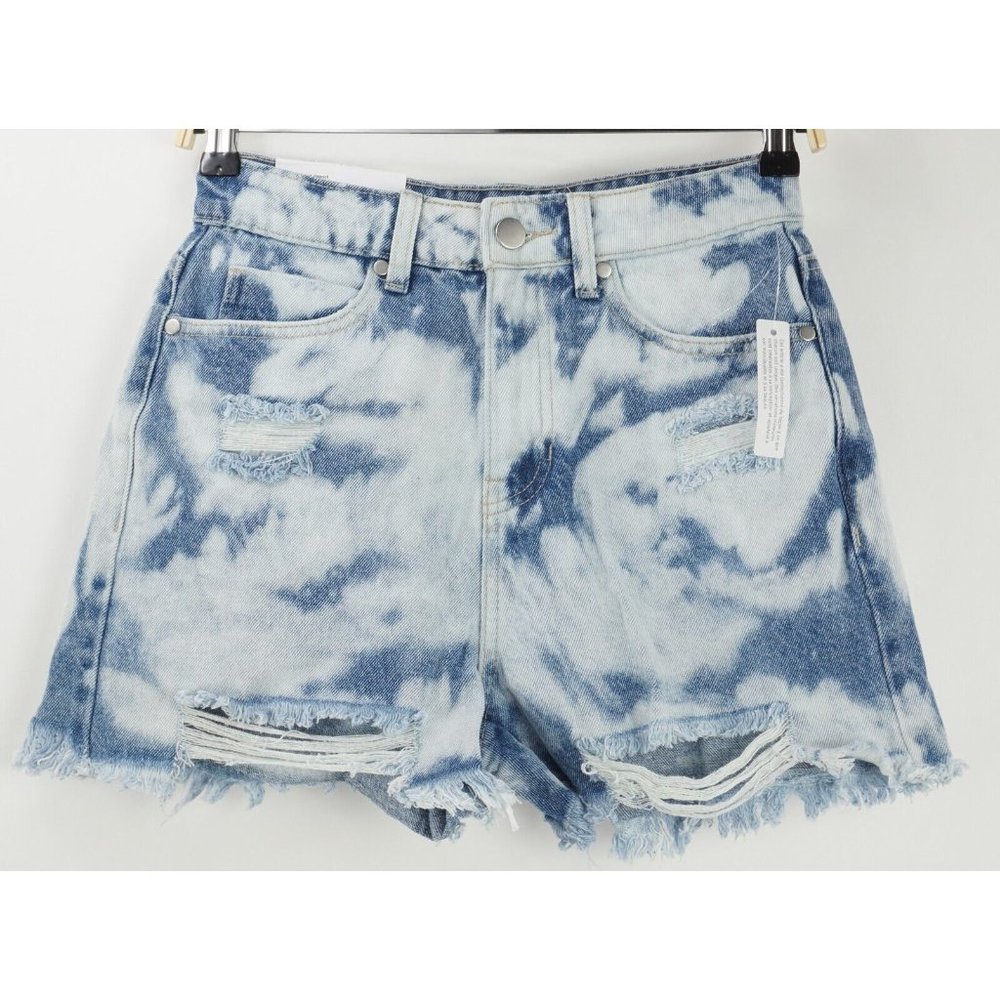 New BP Ripped Nonstretch Denim High Rise Cutoff Shorts Womens 25 Blue Decon Wash